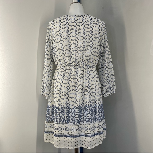 Japa Women's Blue White Dress Size Large  Peasant Boho - Picture 4 of 10